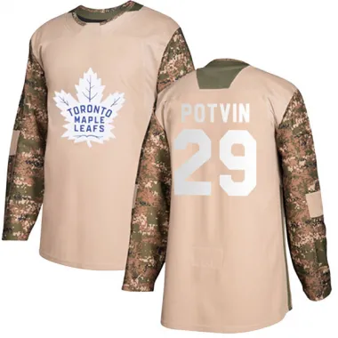 Camo Men's Felix Potvin Authentic Toronto Maple Leafs Veterans Day Practice Jersey