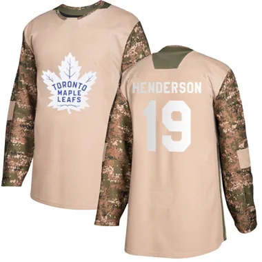 Camo Men's Paul Henderson Authentic Toronto Maple Leafs Veterans Day Practice Jersey