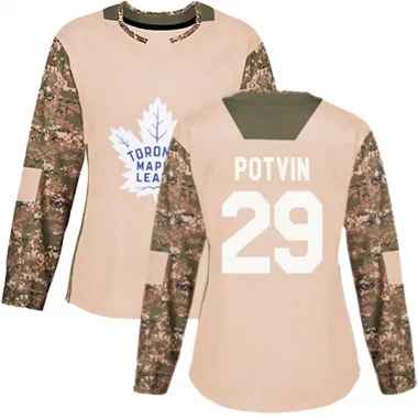 Camo Women's Felix Potvin Authentic Toronto Maple Leafs Veterans Day Practice Jersey