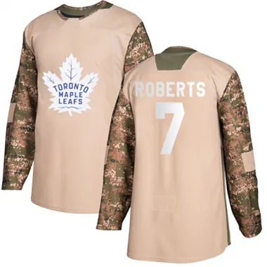 Camo Youth Gary Roberts Authentic Toronto Maple Leafs Veterans Day Practice Jersey