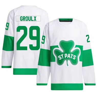 White Men's Bo Groulx Authentic Toronto Maple Leafs St. Patricks Alternate Primegreen Jersey