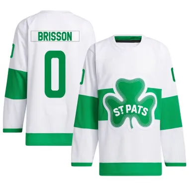 White Men's Brendan Brisson Authentic Toronto Maple Leafs St. Patricks Alternate Primegreen Jersey