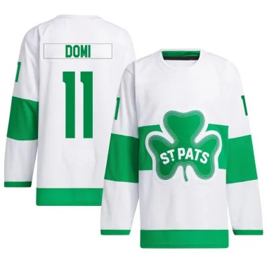 White Men's Max Domi Authentic Toronto Maple Leafs St. Patricks Alternate Primegreen Jersey